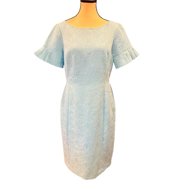 Talbots Dresses & Skirts - Talbots Blue Jacquard Dress – Size 6